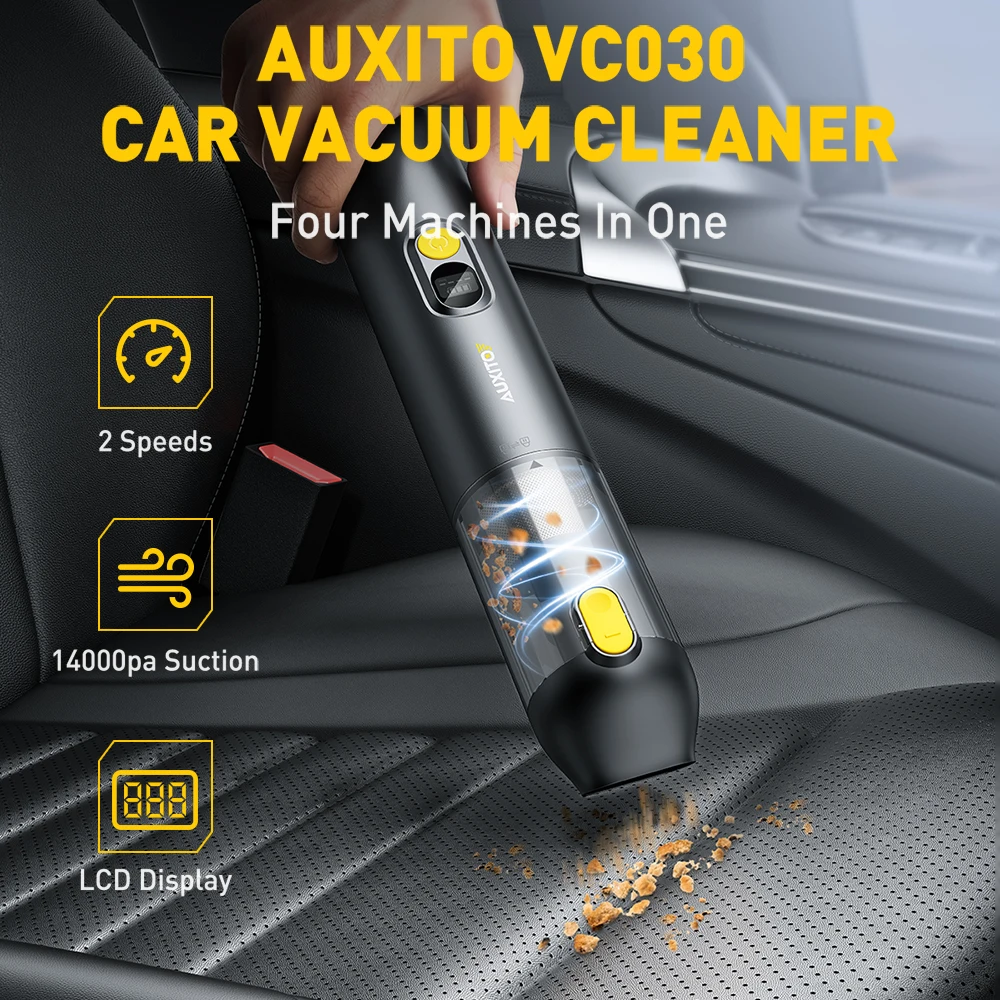 AUXITO 14000Pa Car Handheld Vacuum Cleaner Blower High Power Rechargeable Wireless Portable Mini Powerful Vacuum Cleaner For Car