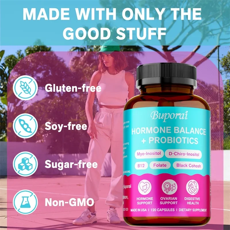 Equilibrio ormonale + probiotici: allevia l'affaticamento, gli altalene umane, supporta PMS, PMDD, migliorare la digestione e il metabolismo, la gestione del peso