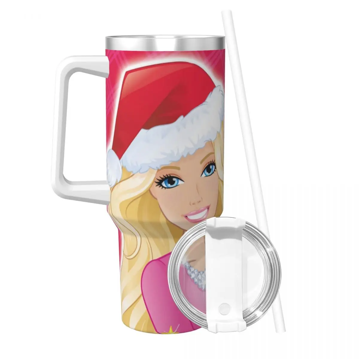 Barbie Christmas Tumbler Cold Drink Water Bottle Portable Stainless Steel Thermal Mug Graphic Camping Mugs Cup