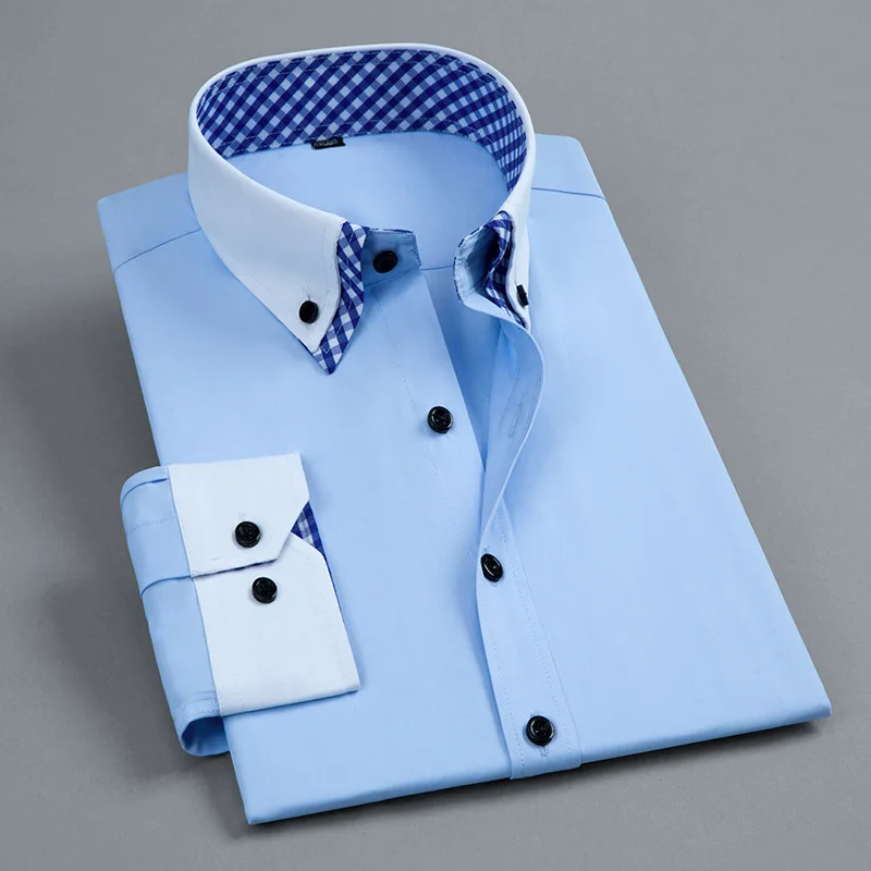 

Fashionable Double Collar Long Sleeve Casual Shirt Men's Stylish Button down Shirt Popular in Southeast Asia Cross Border New...
