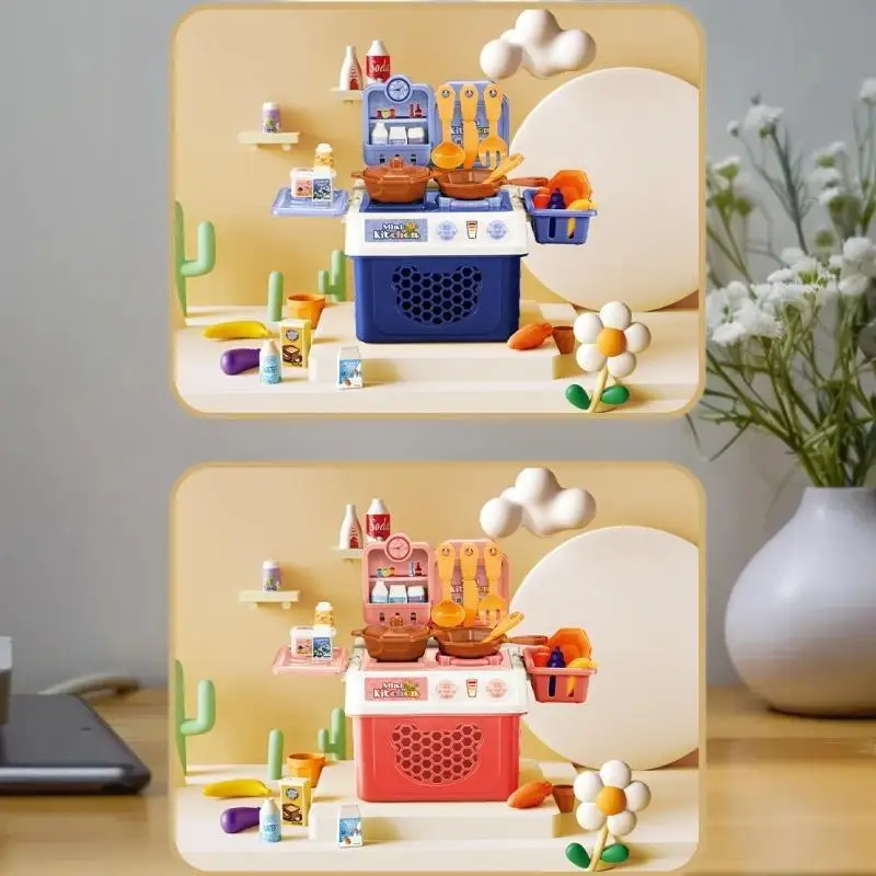 Fun Game Kitchen Set Gift, 32/23/25 Pieces Educational Role Playing Toys for Children