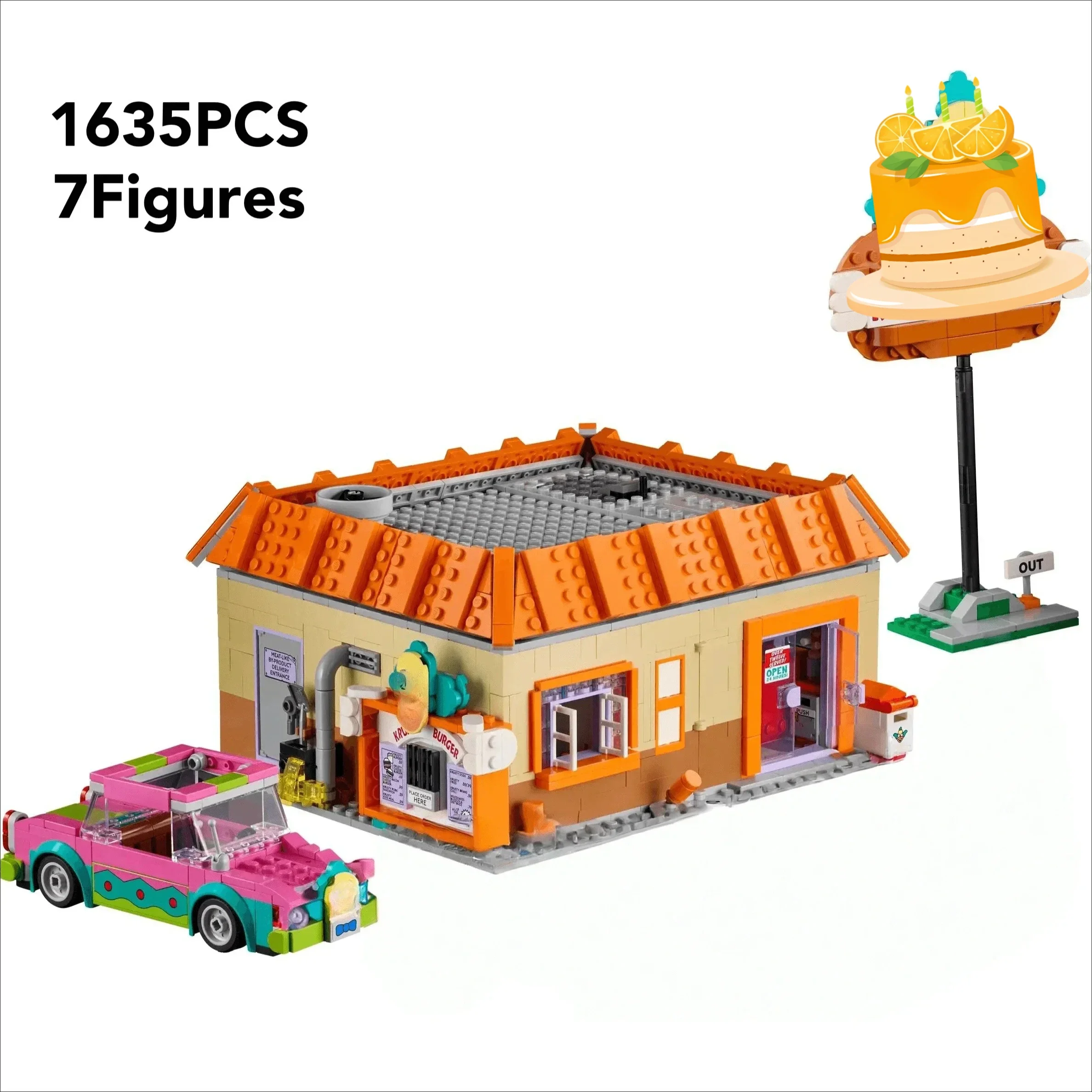 2025 nouveau modèle de Restaurant Burger City Street View idées créatives blocs de construction ensemble jouet pour cadeaux pour enfants blocs 1635 pièces