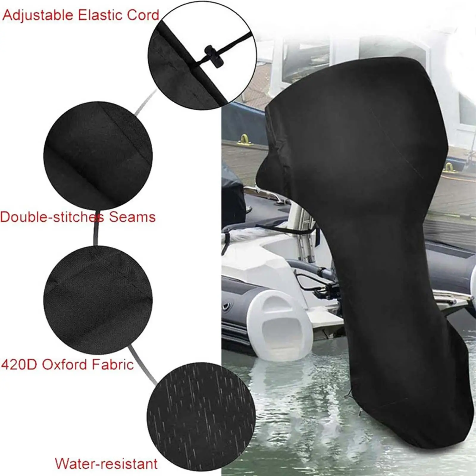 Outboard Motor Engine Cover Heavy Duty Waterproof Sunproof Dustproof Protector for Fishing Boat