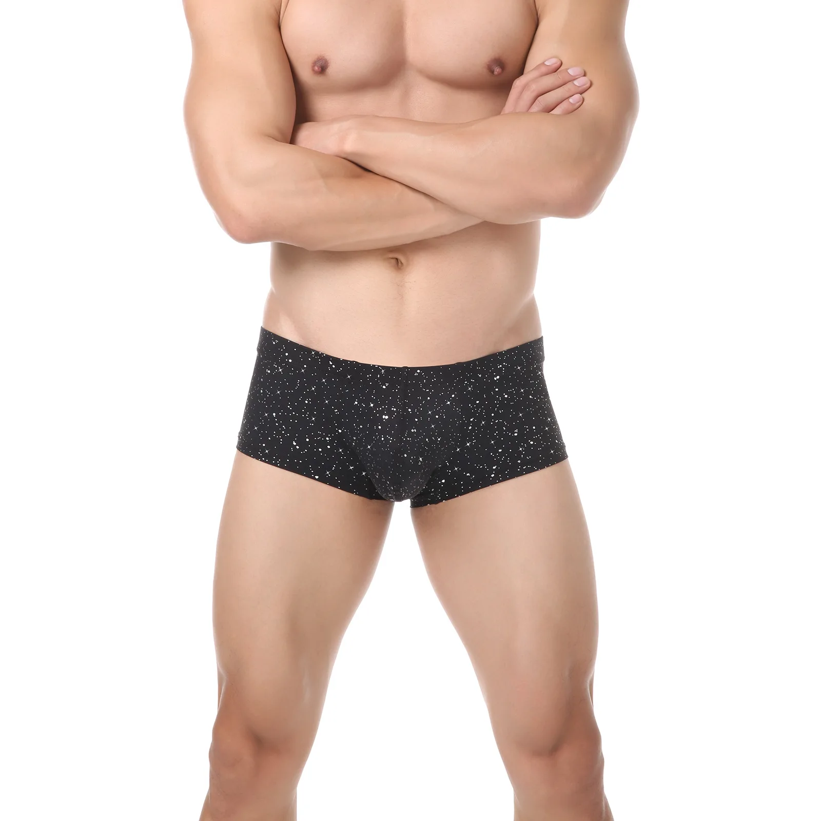 Novelty Sexy Men's Underwear Panties Boxers Shorts Mens Sequin Bulge Pouch BoxerShorts Underpants Plus Size