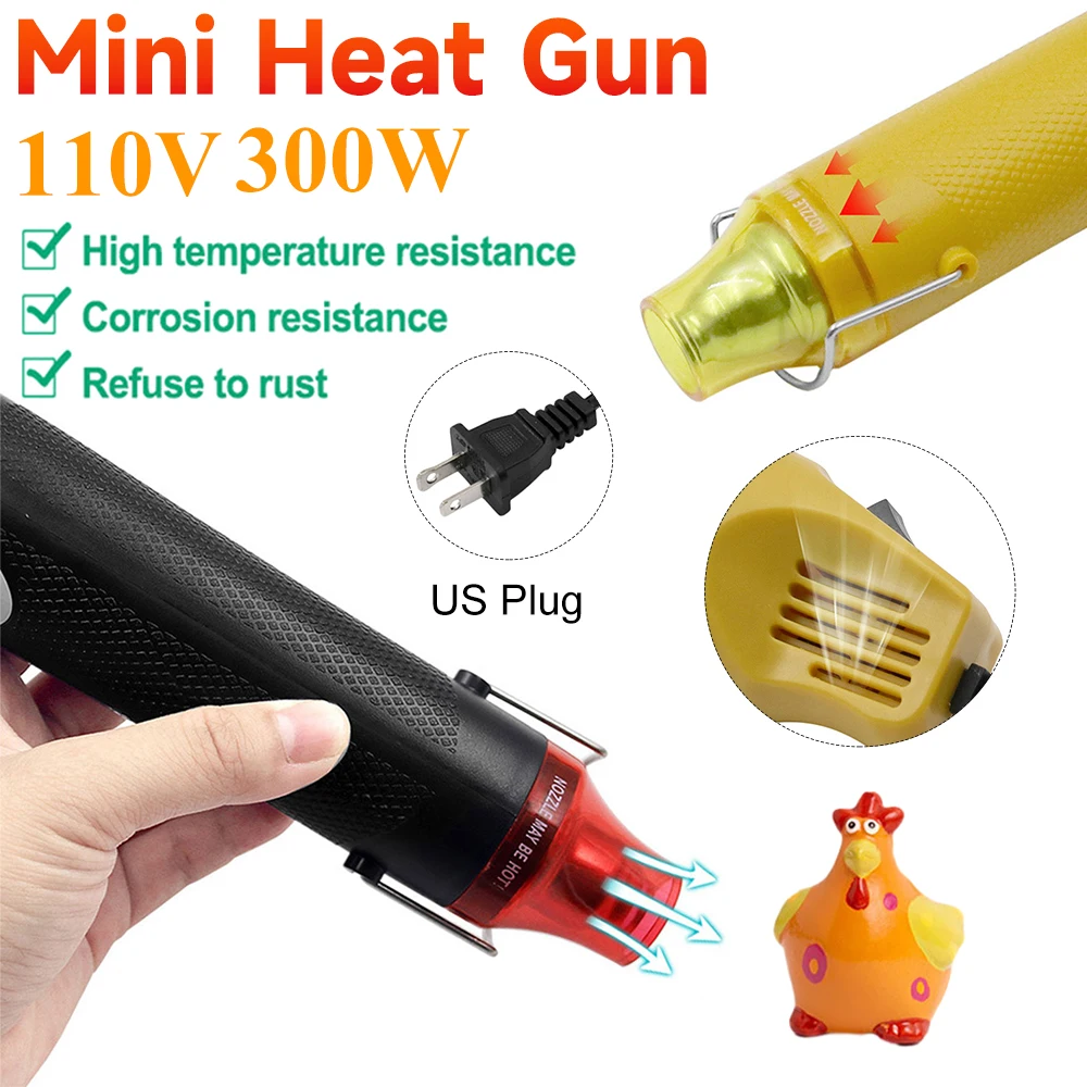 110V Mini Heat Gun 300W Hot Air Gun Heating Thermal Blower Electric Power Hot Dryer for Soldering Crafts Shrink Tubing Wrapping