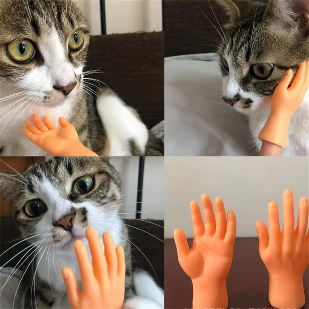 

3pcs/set Finger Sleeve Toy Bite Resistant Pet Finger Puppet Mini Soft Cat Finger Sleeve Funny Cat Finger Fidget Prank Props