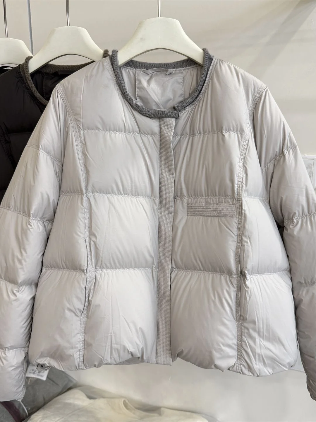 

Fashionable round Neck Bread Style Thickened Cotton Jacket Women's Loose Pure Color Winter Outerwear Korean Style Long Sleeve