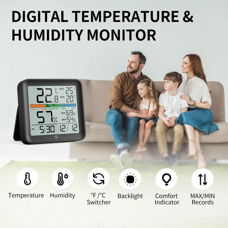 Cyfrowy termometr NOKLEAD do użytku w pomieszczeniach LCD Higrometr miernik temperatury i wilgotności czujnik stacja pogodowa do inteligentnego