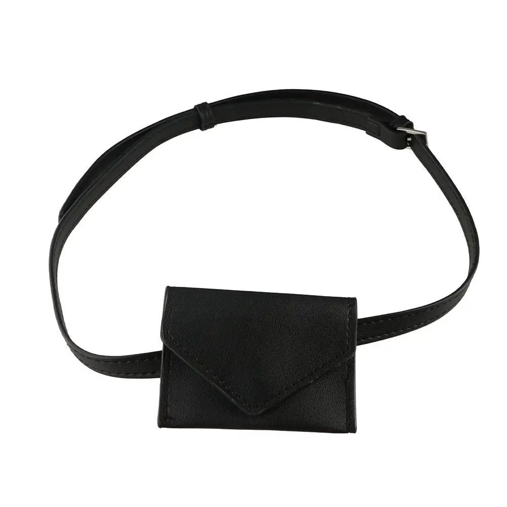 

Elegant Korean Style Women Waist Bag Solid Color Card Pocket Belt Envelope Waist Bag PU Clutch Bag Small Card Bag Outdoor