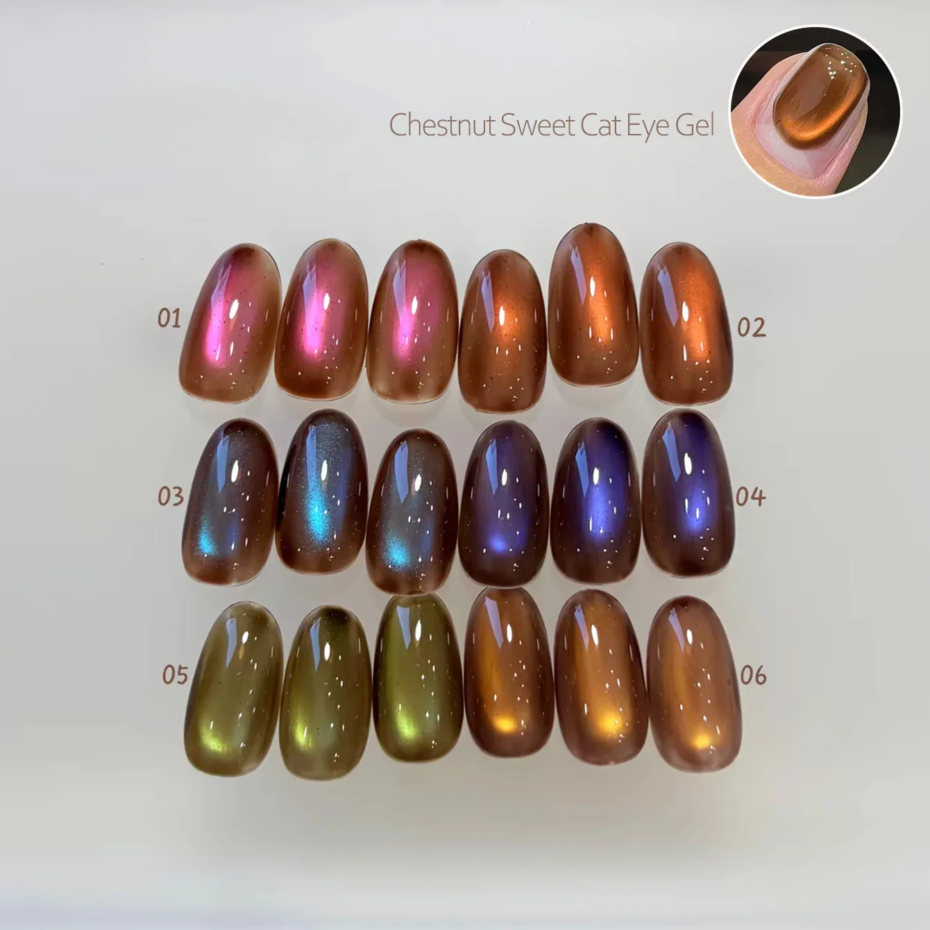 1pcs PSK Autumn Winter Popular Brown Blue Cat Eye Gel Nail Polish High Gloss Brown Base Colored Light Glass Beads Nail Art