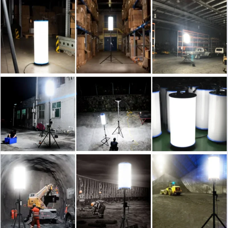 CE ETL Listed 120W 220W Tripod Work Light Telescopic Stand Led Balloon Light Tower Construction Site Light for Industrial Use