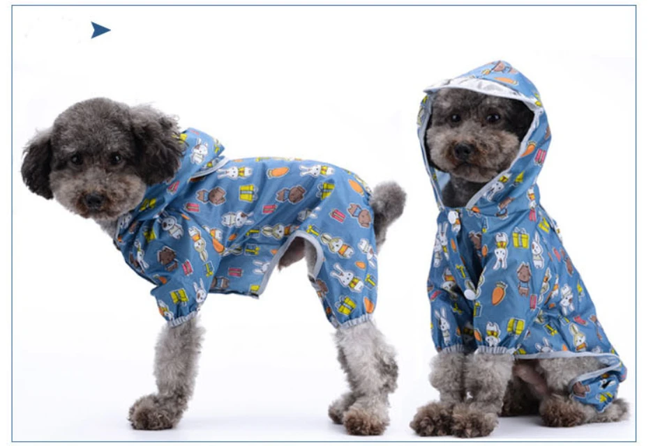 Dog raincoat four-legged waterproof all-inclusive clothes small and medium-sized dog poncho pet supplies