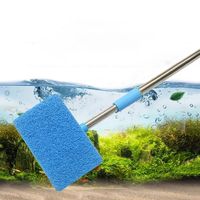 180° Adjustable Sponge Cleaning Brush Double-Sided Long Handle Fish Tank Cleaner Scrubber Telescopic Glass Window Cleaner