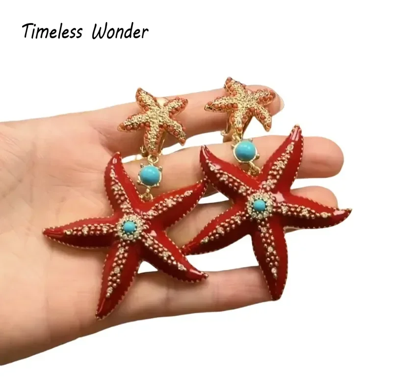 Senza tempo Wonder Fancy smalto Geo Star Fish Clip on orecchini per le donne Designer Jewelry Runway Rare Cute Top Gift Statement 2234