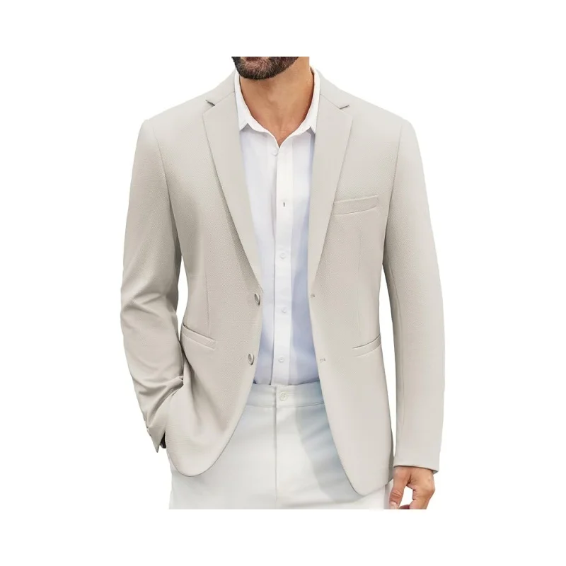 Blazer masculino Freizet jaqueta esportiva leve com 2 botões jaqueta de casamento de ajuste regular