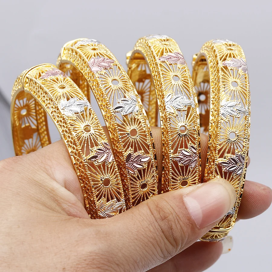 Adixyn 1PCS Colorful Hollow Bracelet For Women Vintage jewelry Ethiopian Middle Eastern bride wedding gifts