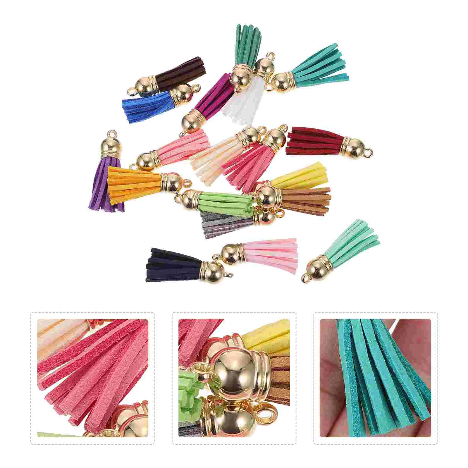 

50 Pcs Tassel Pendant for Key Chain Hanging Ornament DIY Decors Keychain Alloy Keyring Handmade