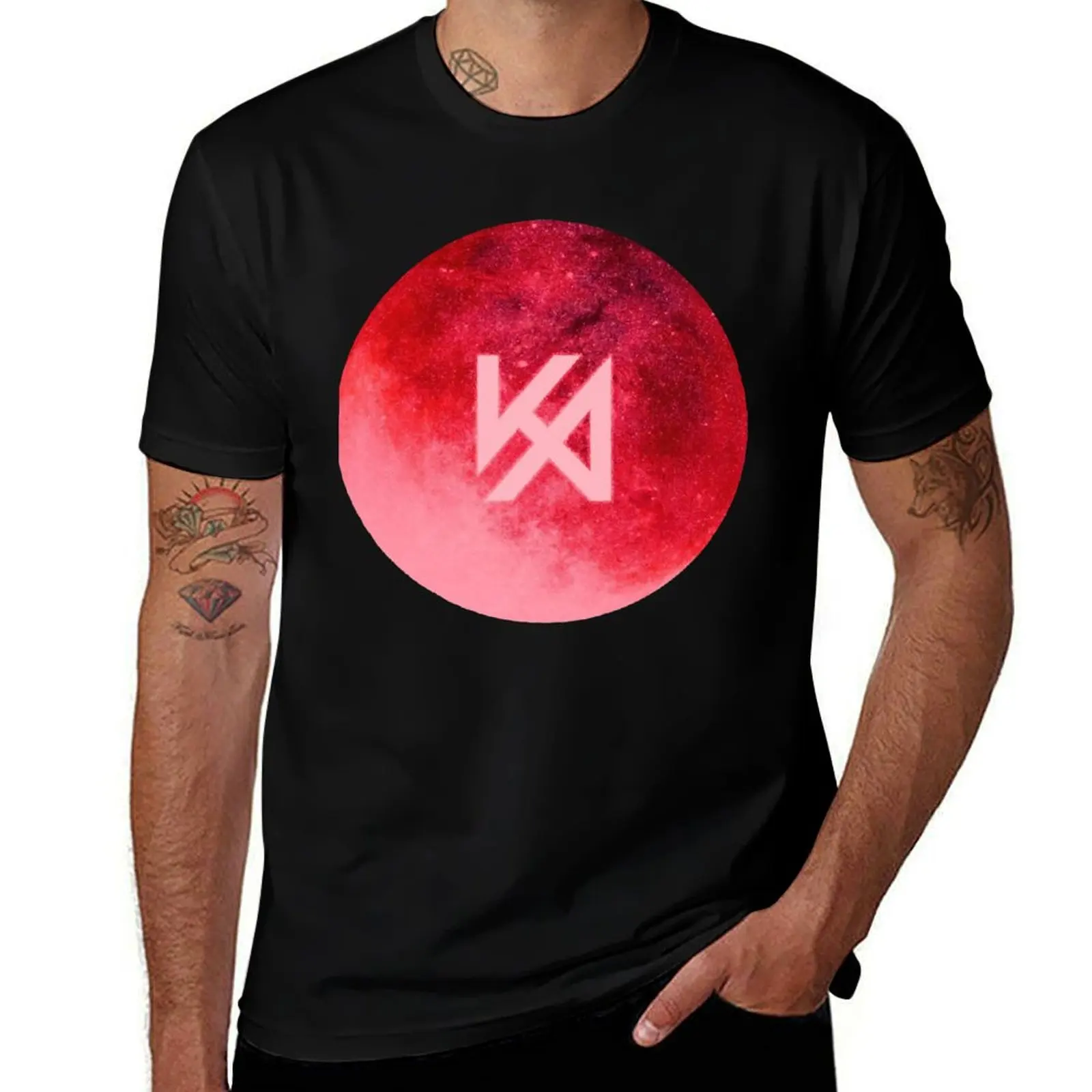 

t cotton shirts Red Moon t 100% shirts man man KARD cotton Classic oversize shirts - t T-Shirt kpop T-Shirt