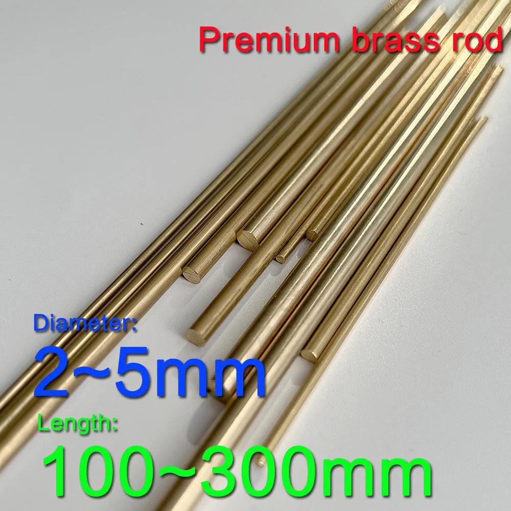 High Quality Brass Rod, Diameter: 2~5mm, Length: 100~300mm, Used for Decorative Accessories Such as CNC and Precision Machining