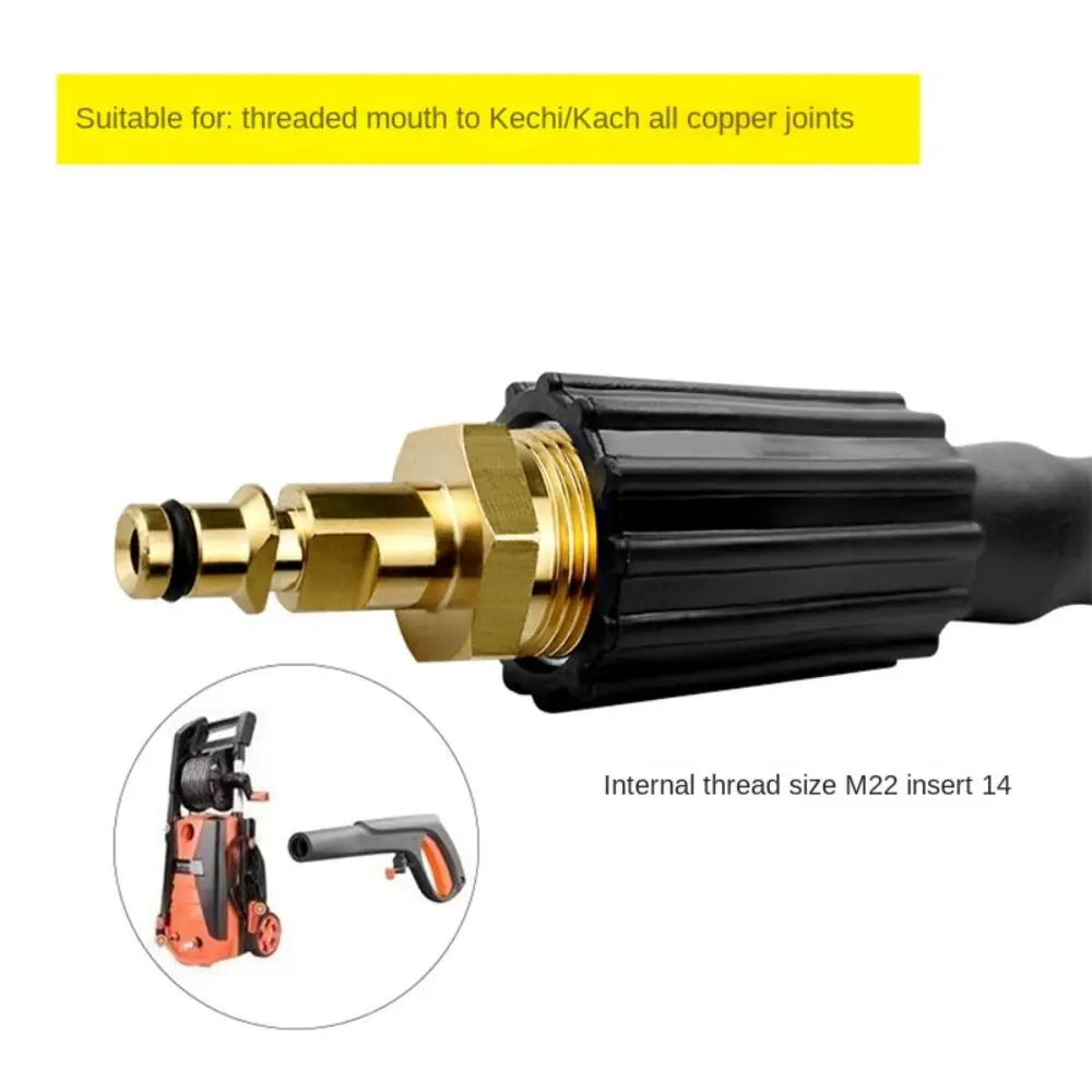 Adapter High-pressure Washer Connector All Copper Outer Wire 22/14 Holes To Kärcher Kahl Quick-plug Conversion Head