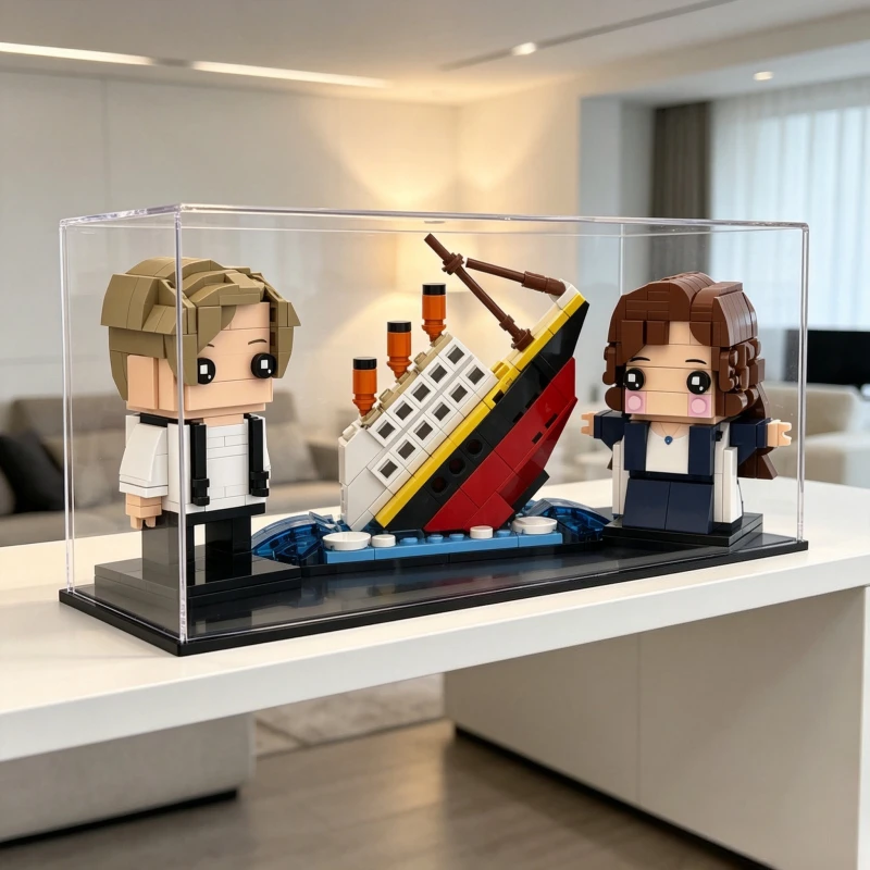 Ensemble de blocs de construction Titanic, figurines Jack et Rose en briques avec modèle de navire Titanic coulé, décoration de bureau classique du film, objet de collection