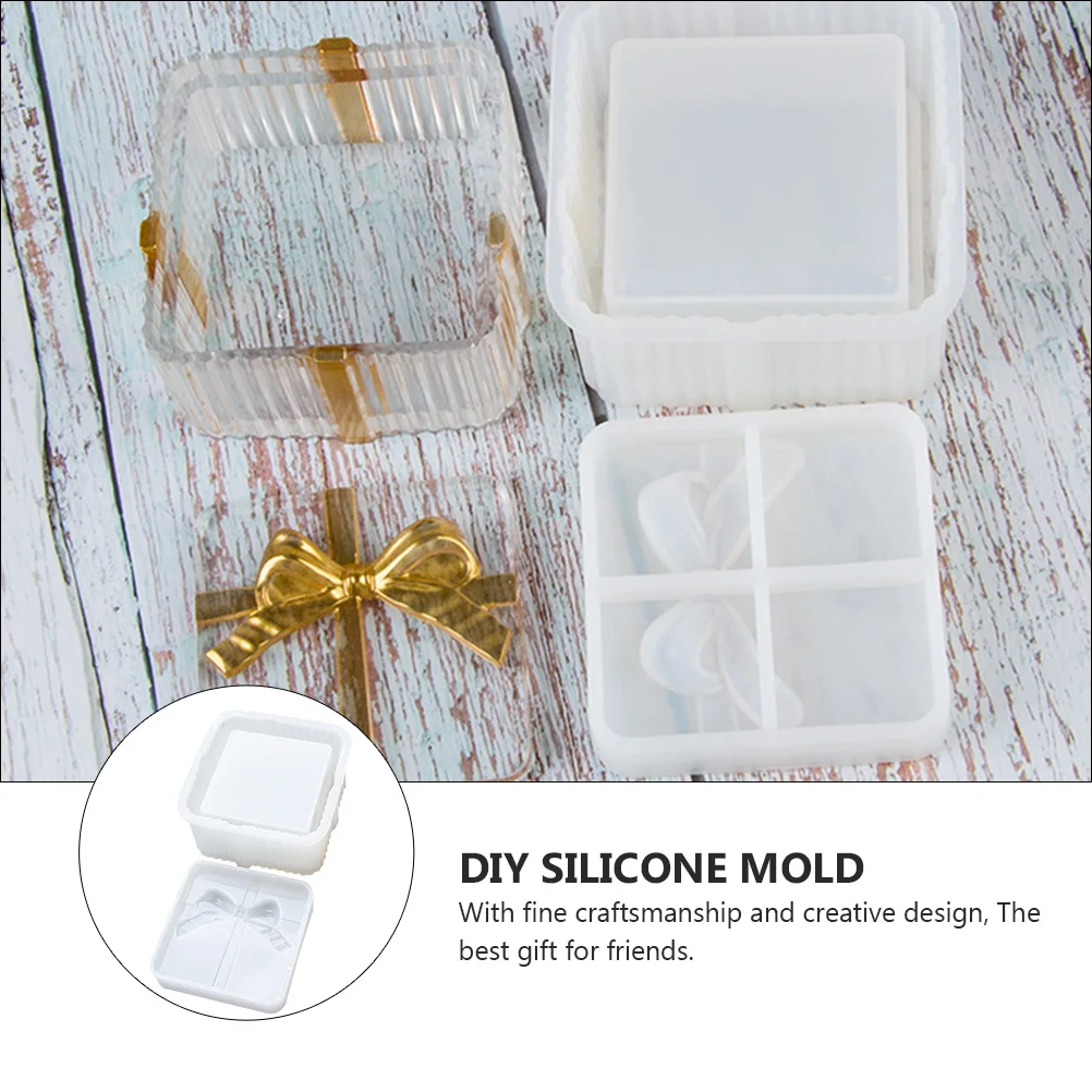 

1Set Gift Box Mold Silicone DIY Craft Molds for Resin Jewelry Storage Box Square Shape Epoxy Mold Set Creative Handmade Projects