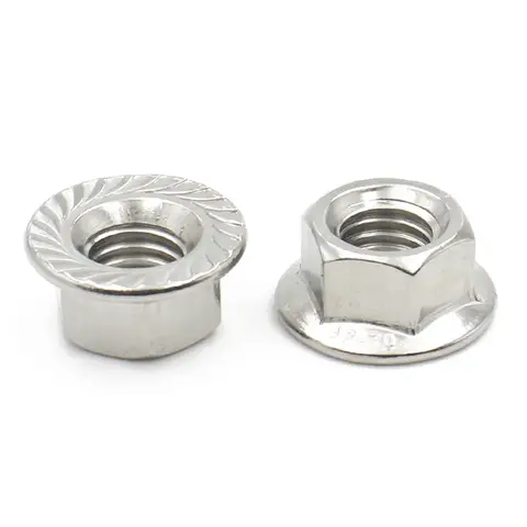 10 st 304 rostfritt stål M3 M4 M5 M6 M8 M10 M12 M14 M16 M20 sexkantsflänsmutter för avbitartätning, låsmutter DIN6923 10 best sales m14 mutter - №10