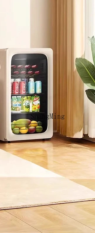 ZYY bar di ghiaccio beige piccolo frigorifero per soggiorno domestico frigorifero per bevande da ufficio per tè