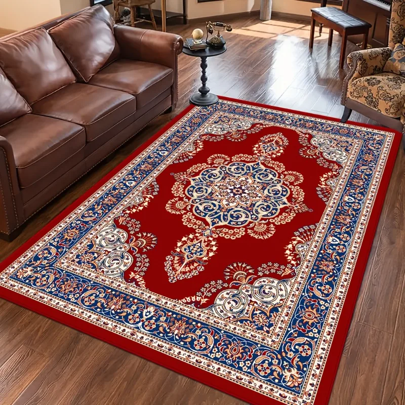 

Persian Luxury Red Carpet Living Room Large Size Rug Non-slip Coffee Tables Mat Home Decor Bedroom Lounge Rug Entrance Door Mat
