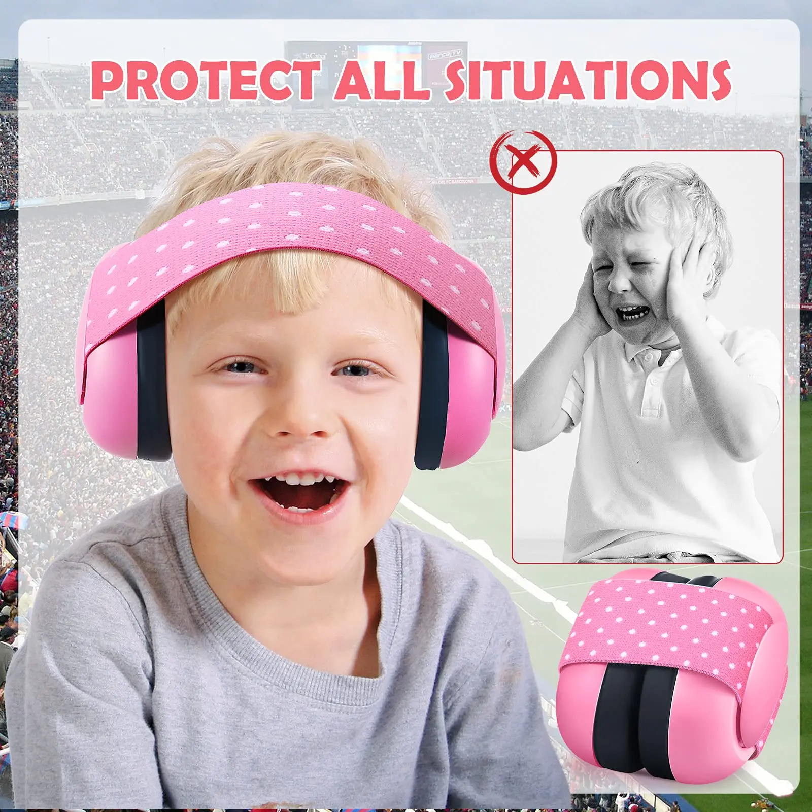 Écouteurs antibruit pour bébé, Protection des oreilles, protège-oreilles pour nourrissons avec bandeau élastique, accessoires de voyage en avion pour bébé