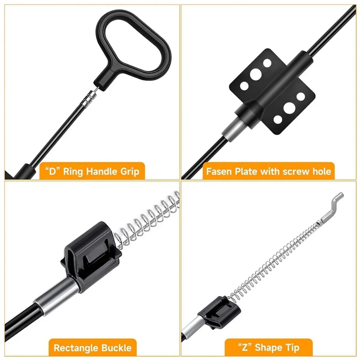 2 Pack Sofa Recliner Parts Pull Cable Replacement, D-Ring Release Pull Handle with S Tip for Couch Sofa Recliner Repair