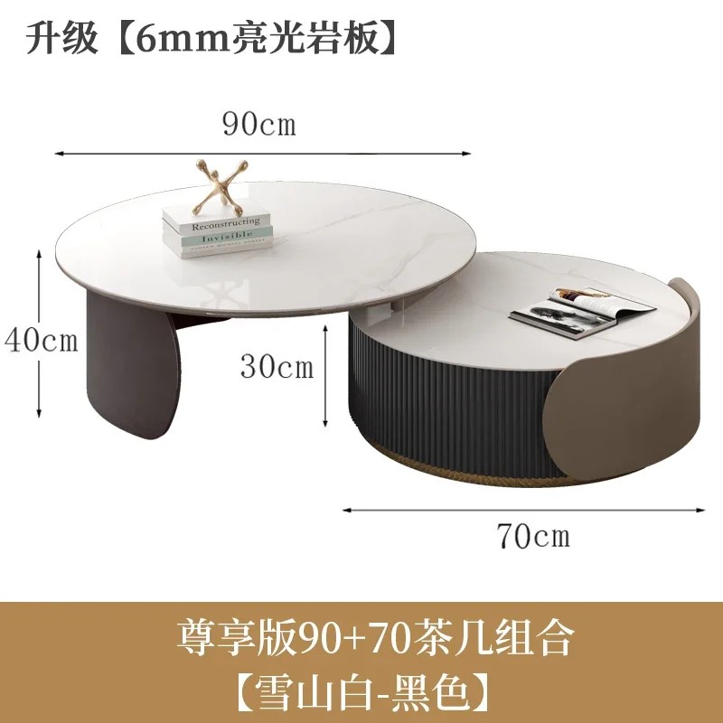 Unique Aesthetic Coffee Tables Marble European Glam Nordic Luxury Trendy Coffee Tables Round Modern Mesas Living Room Furniture image 3
