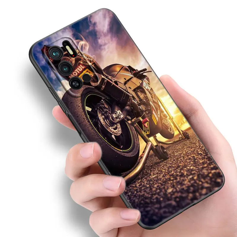 Moto Cross Motorcycle Sports Black Silicone Phone Case For Xiaomi Redmi Note 10 11 11S 12 13 4G 8 9 11T Pro 5G + 8T 9S 10S 12S