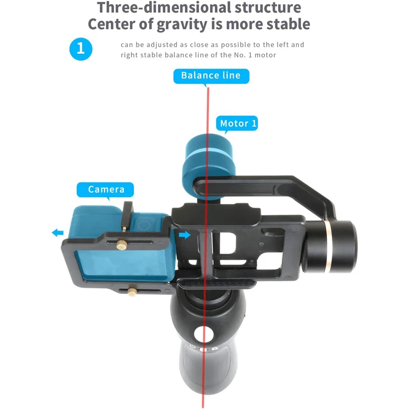 Stabilizzatore per stecca di conversione cardanica per fotocamera per GoPro Hero 12 11 10 9 8 7 6 5 4 3 SJCAM AKASO DJI Osmo Action Camera accessori