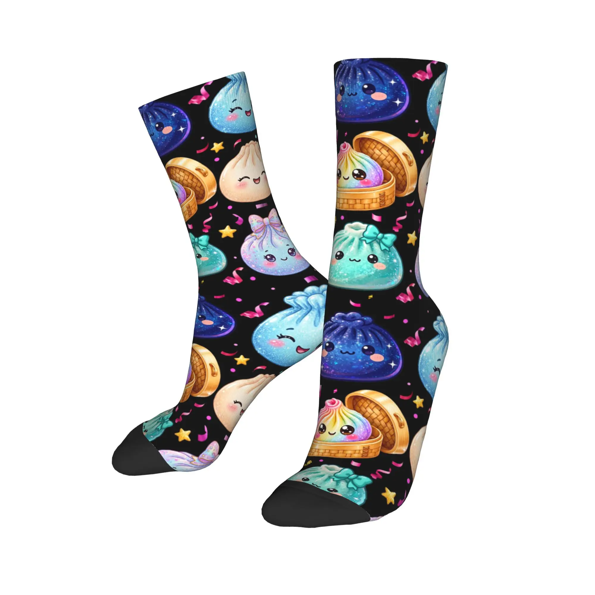 Winter Warm Colorful Men's Women's Kawaii Dumpling Cute Pastel Anime Lovers Socks  Non-slip Crew Socks