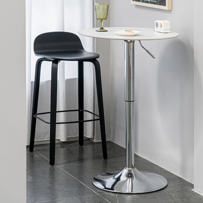 Nordic Liftable Bar Table Household Modern Simple High Leg Table Round Table