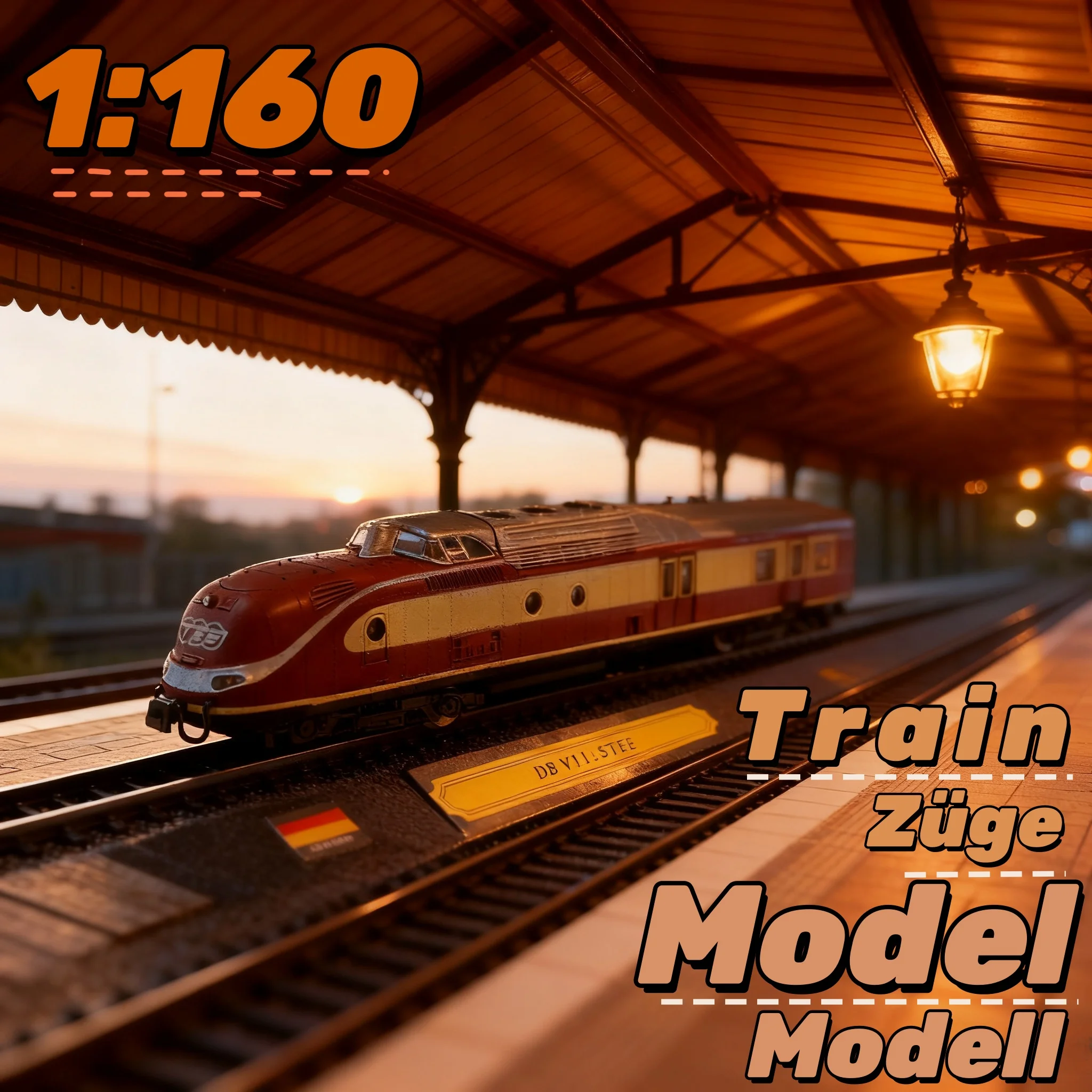 

Classic Vintage German Train Model Ornament Db Br 103.1, Exquisite Details, Strict Quality Control, Suitable for Collection, Comes with Dust Cover, Track Base, Suitable as a Christmas and Halloween Gift, Black Friday Surprise