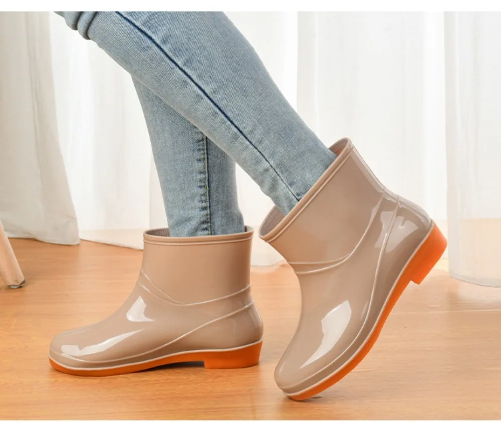 Rutschfeste Damen-Kurzregenstiefel, Wasserdichte Leichte Garten-Regenschuhe, Langlebige Niedrige Wasserschuhe für Outdoor, Küche, Arbeit – Detail 5