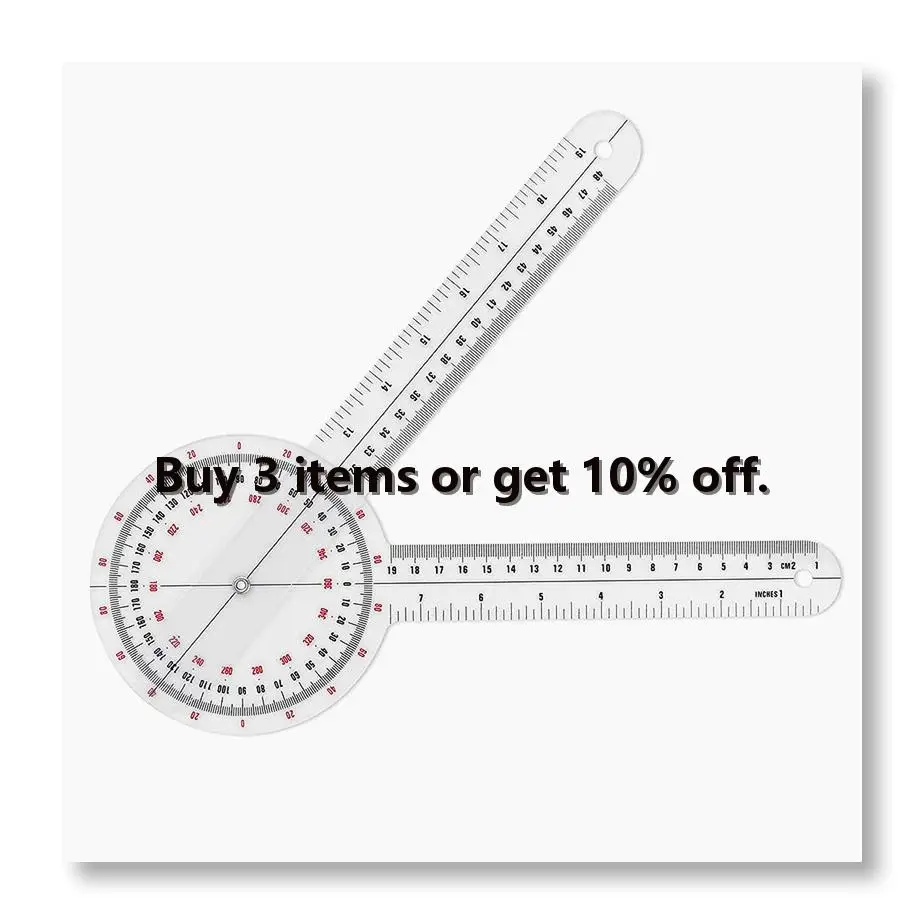●12 Inch Goniometer,Transparent Orthopedic Angle Ruler Plastic Goniometer 360 Degree Spinal Goniometer for Body Measuring
