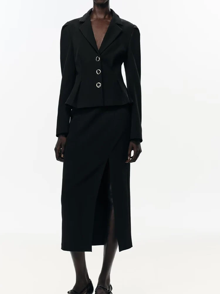 Europäischen und Amerikanischen stil herbst neue mode trend temperament frauen kleidung saum taille revers anzug jacke rock