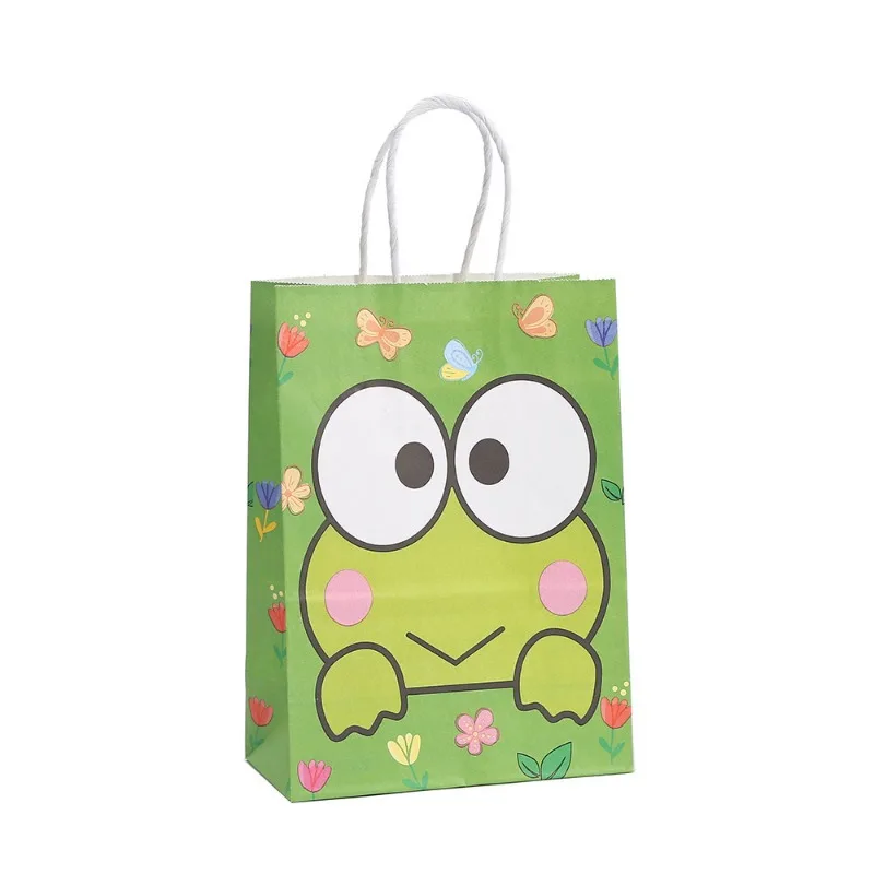 Inamoll-クッキー、キャンディー、ギフトなどのハンドル付き漫画牛革紙バッグ、ハローキティクラフト紙バッグ