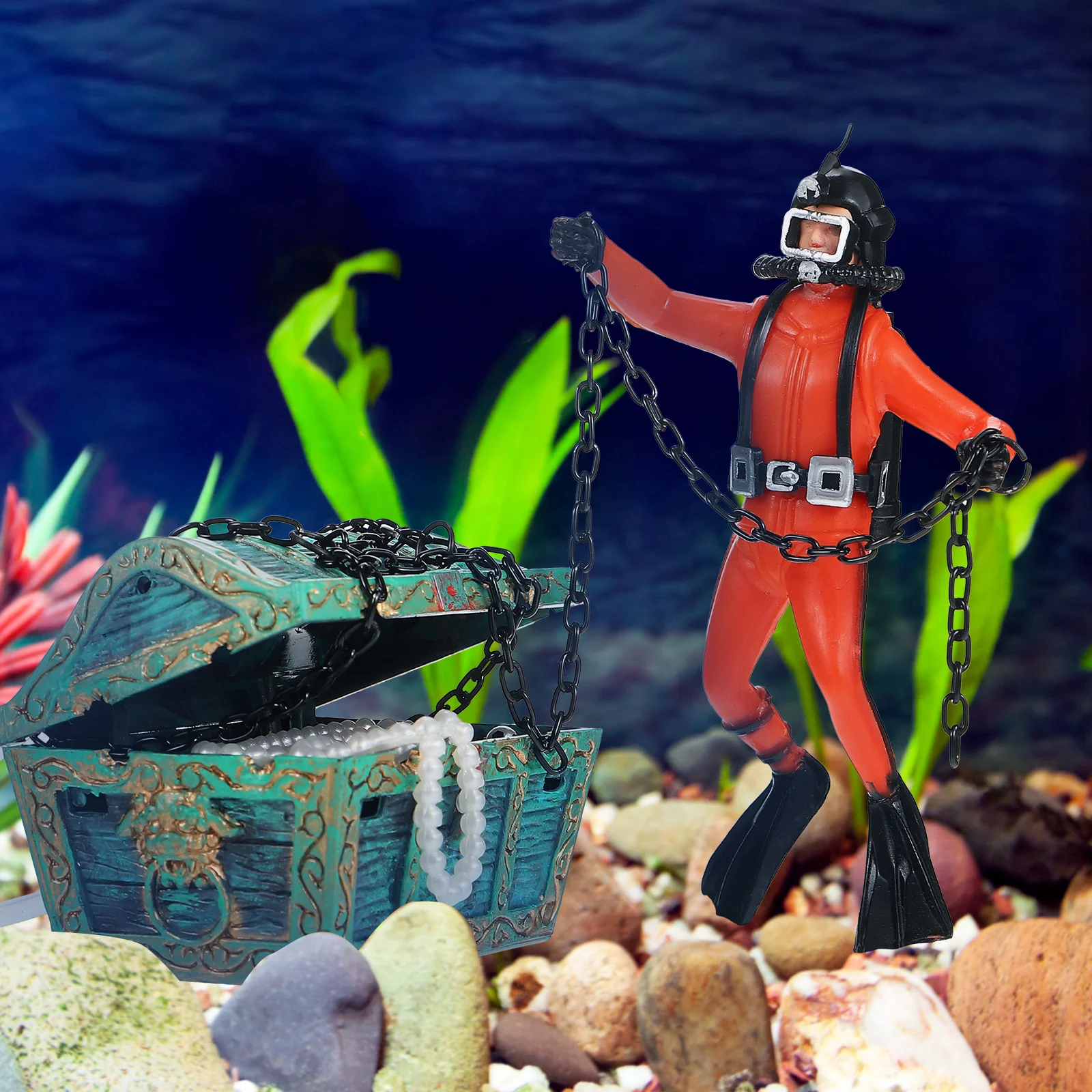 

Floating Diver Decor Realistic Plastic Aquarium Fish Tank Decorations Lightweight Compact Vivid