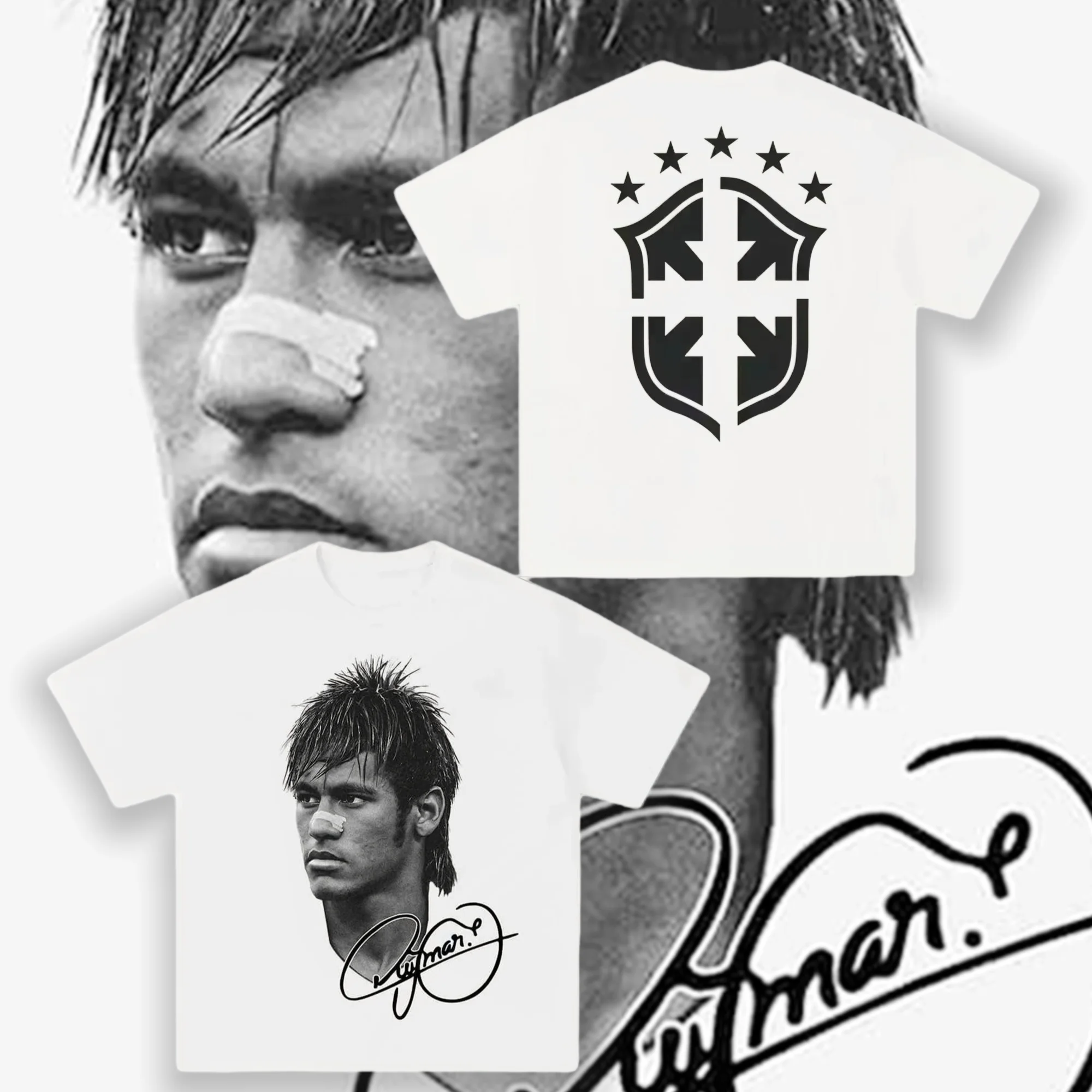 New Summer Style #Neymar# Football Sports Casual Comfortable Daily Street Fashion Unisex Cotton Breathable Short-sleeve T-shirt