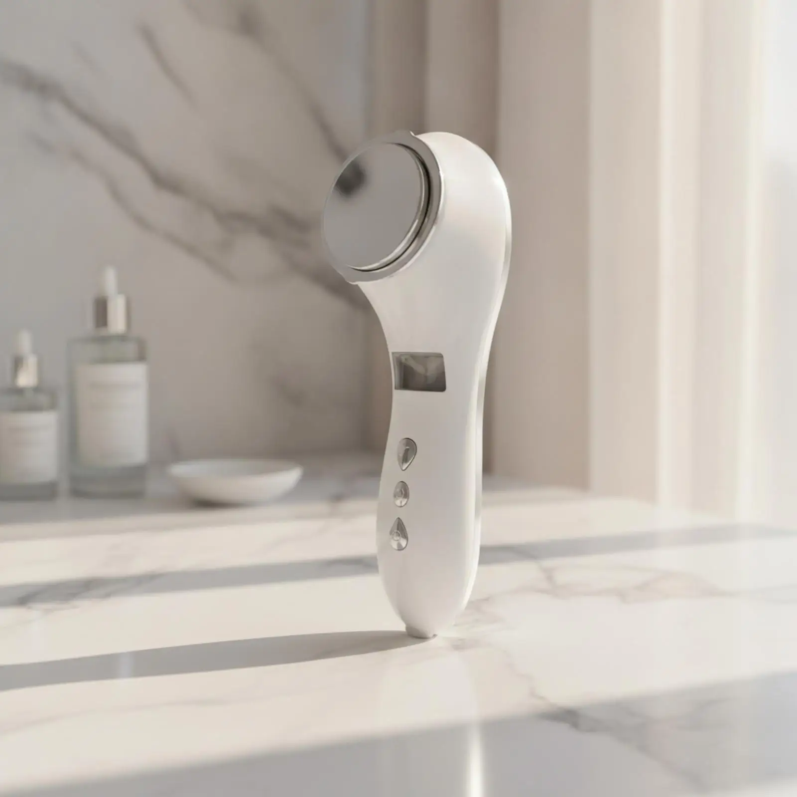 Facial Beauty Instrument Rechargeable Facial Care Device with Display Handheld