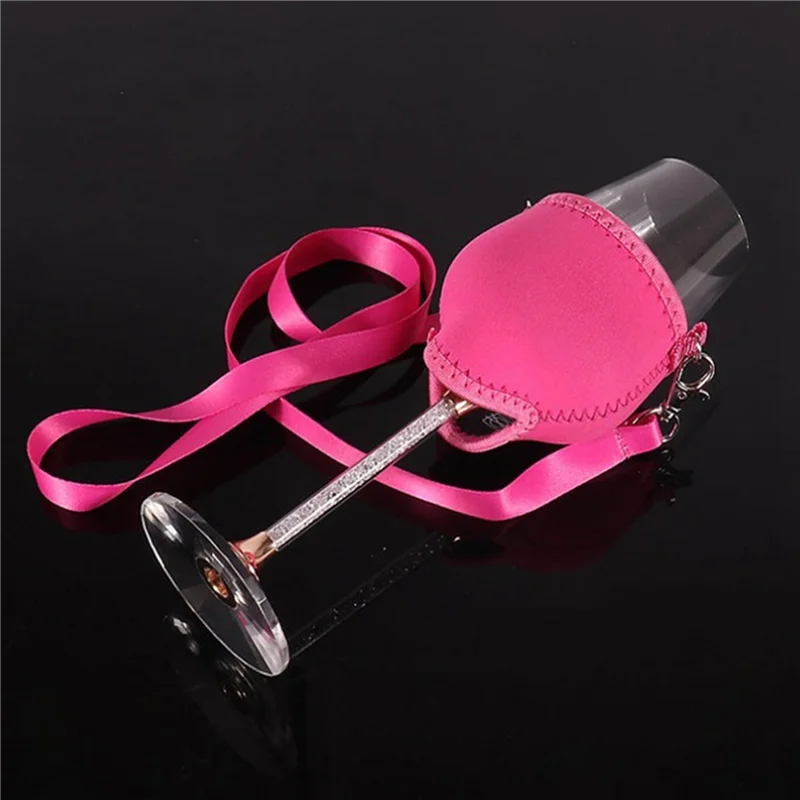 

ABBY-8PCS Portable Wine Glass Holder Strap Wine Sling Yoke Glass Holder Support Neck Strap For Birthday Cocktail Tools A