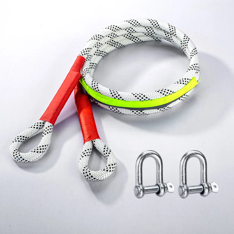 3/5/10T 3M Car Tow Rope Cable Towing Pull Rope Strap Snatch Car Trailer Traction Cable Off-road Strap Hooks Truck Winch