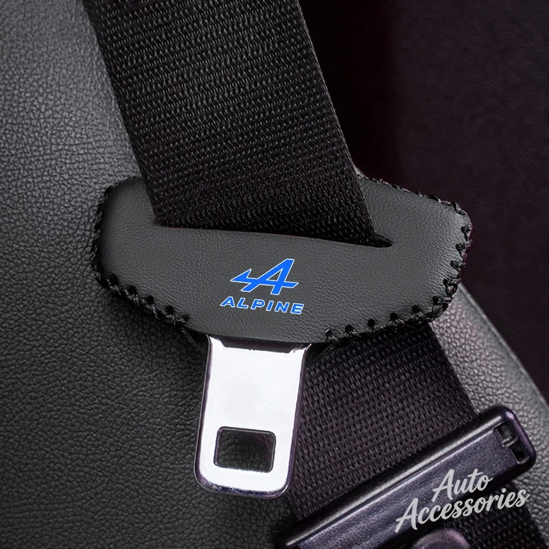 

Leather Car Seatbelt Buckle Protector Cover Anti-scratch Fit For Alpine A110 R A290 A390 Auto Styling Interior Decor Accessories