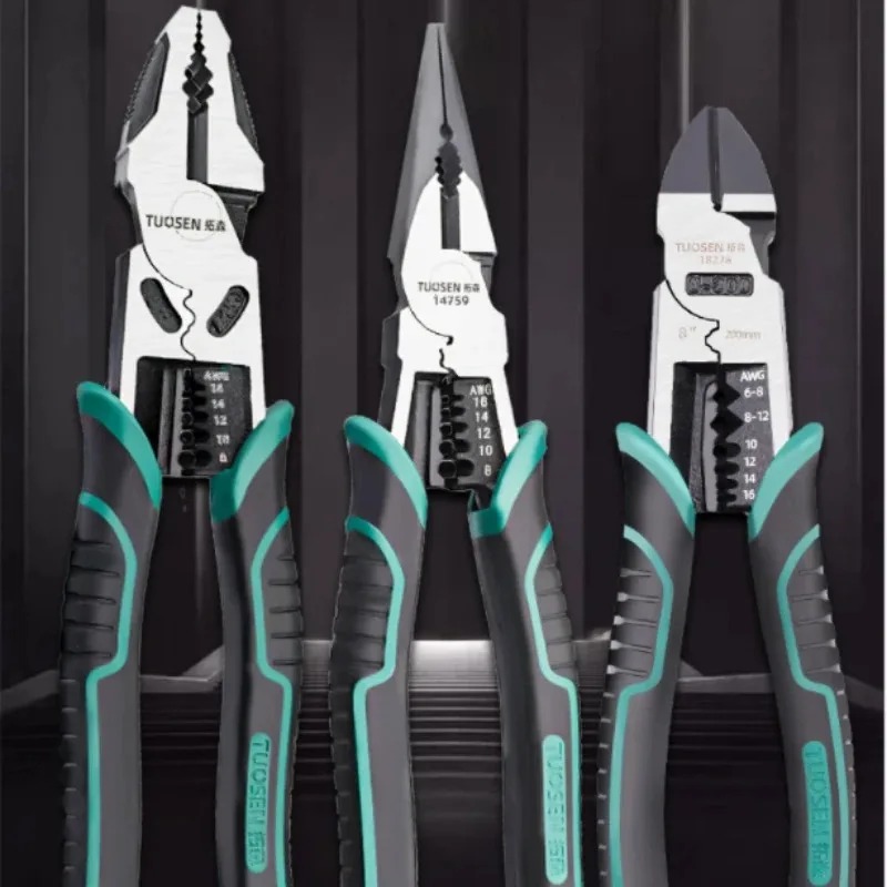 8/9 inch Needle Nose Pliers Hardware Tools Universal Wire Cutters Electrician Pliers Multifunctional Universal Diagonal Pliers