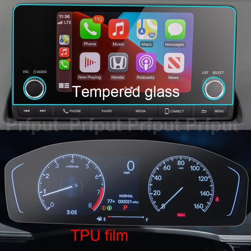 Car GPS Navigtion Tempered Glass For Honda 11 Generation Civic 2021 2022 Dashboard LCD Screen Protective Film Sticker Guard