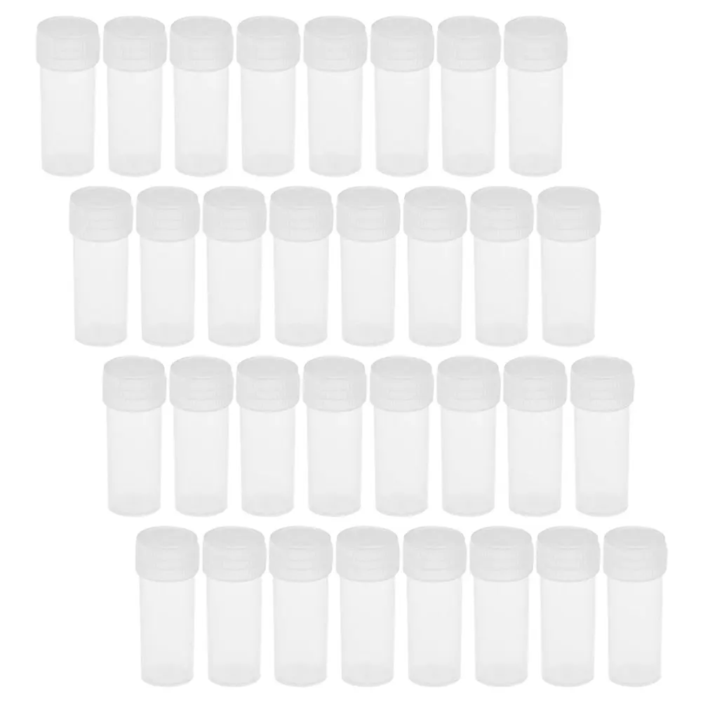 

50 Pcs 5ml Mini Sample Bottles Empty Portable Plastic Test Tubes with Caps for Powder Storage Travel Outdoor Activities